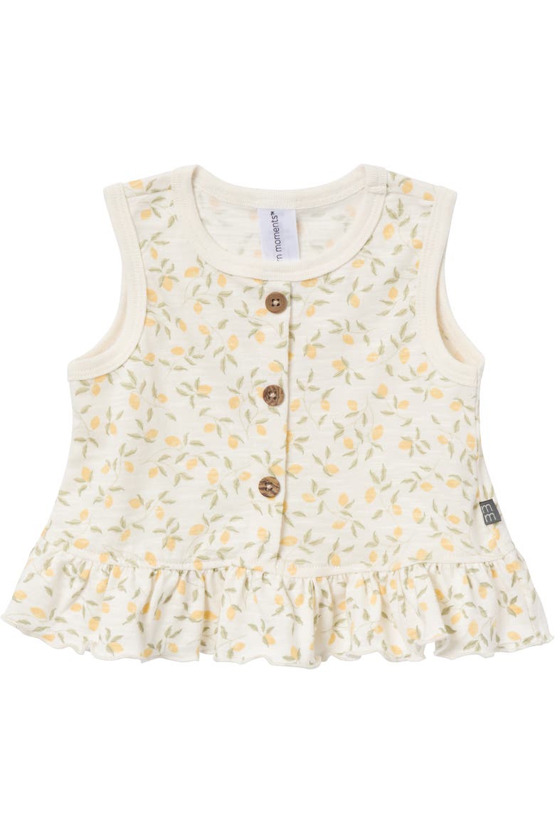 Sleeveless Peplum Tops and Shorts Set, Alternate, color, Lemon Vines