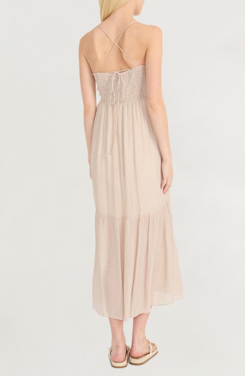 Luxely Rippled Woven Dress In Brown