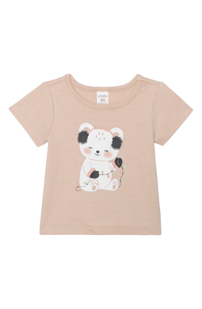 PL Baby by Petit Lem Fleece Jacket, Graphic T-Shirt, Joggers and Headband Set, Alternate, color,