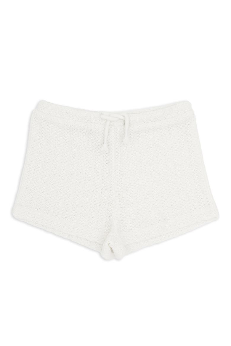 Kids' Sheer Cotton Cover-Up Shorts, Main, color, WHITE