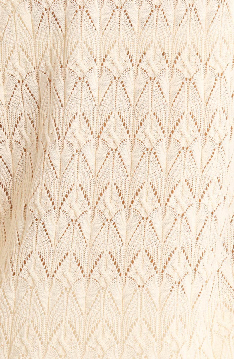 Elan Pointelle Cover-Up Midi Sweater Dress, Alternate, color, Natural