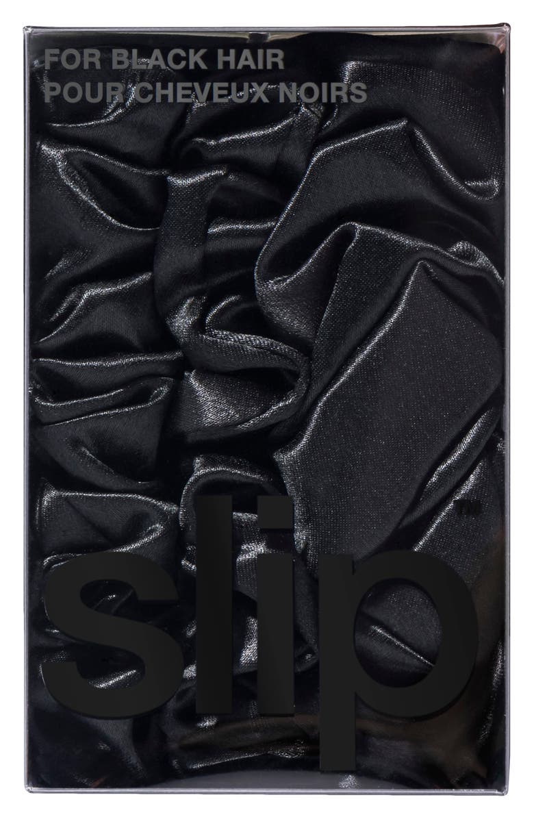 slip 3-Pack Large & Small Silk Scrunchie Set, Alternate, color, Black