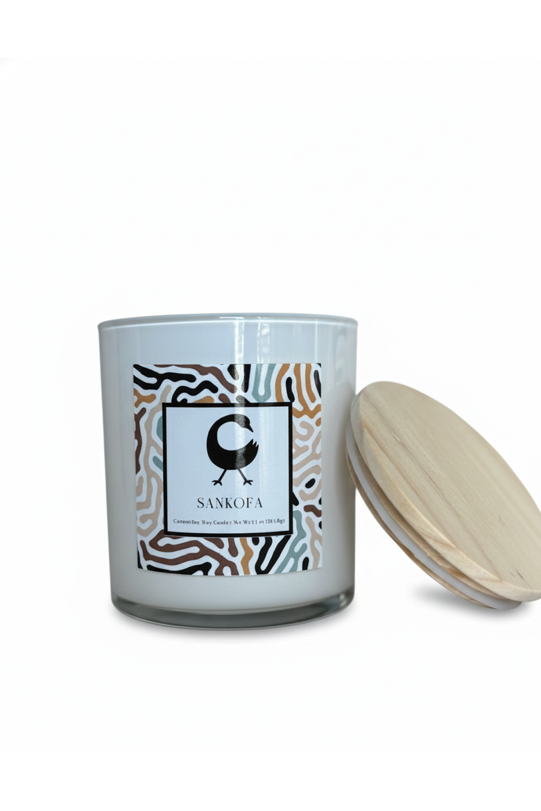 Sankofa Candle 8oz, Main, color, White