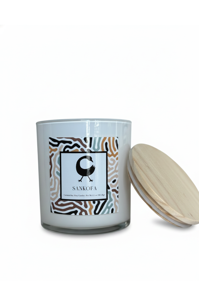 Zansette Home Sankofa Candle 8oz, Main, color, White
