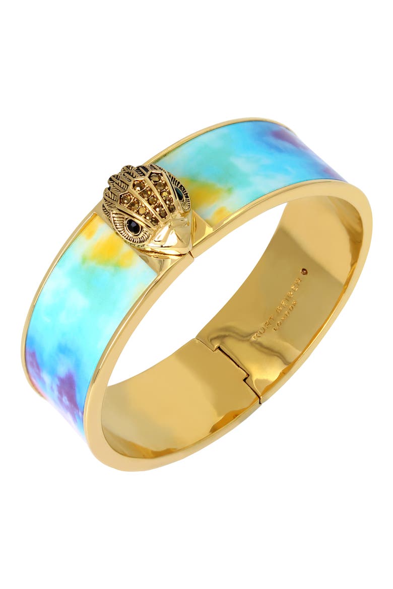 Eagle Head Tie Dye Hinge Bangle, Alternate, color, MULTI