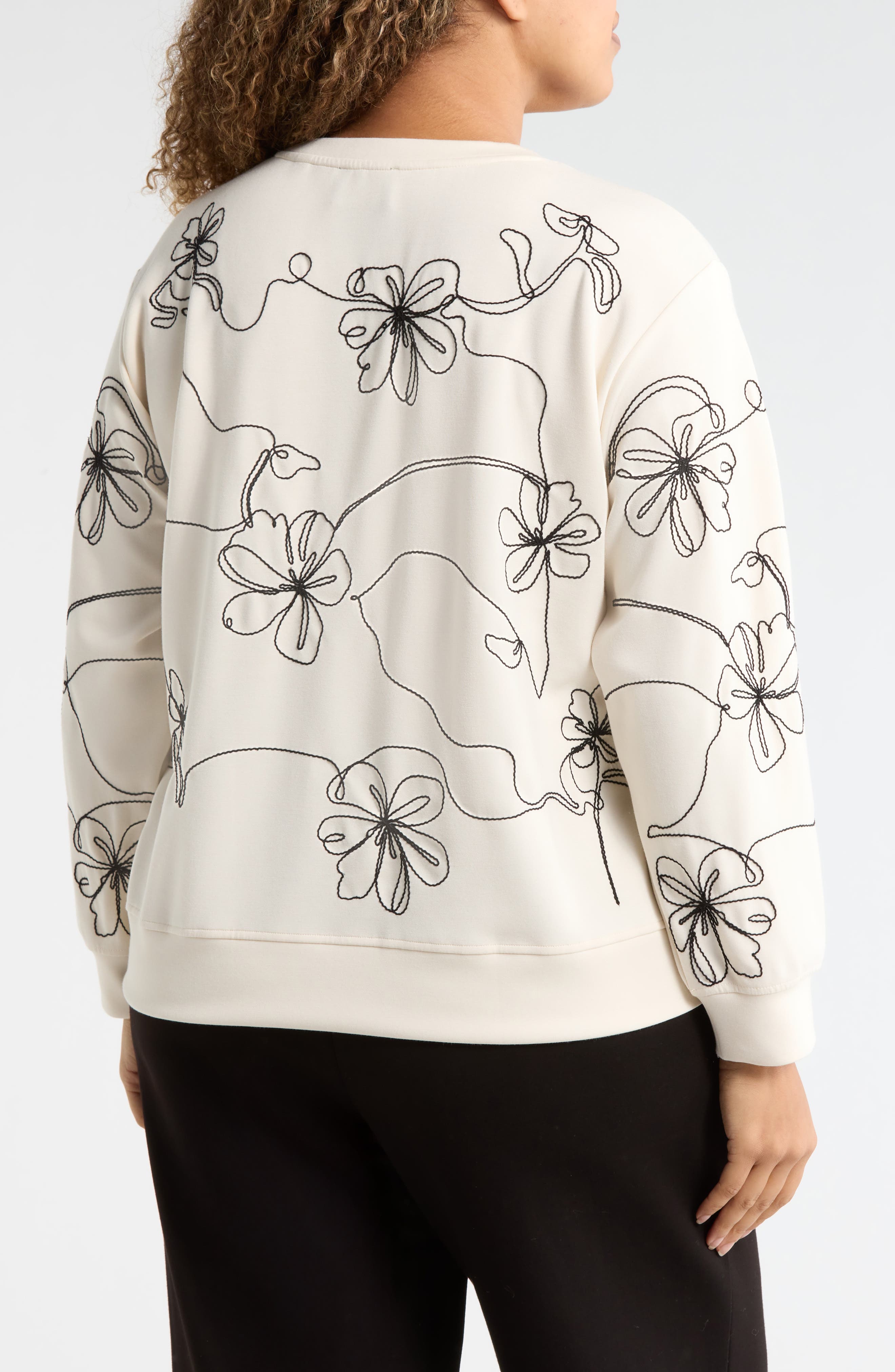 Embroidered Scuba Knit Sweatshirt - image 2