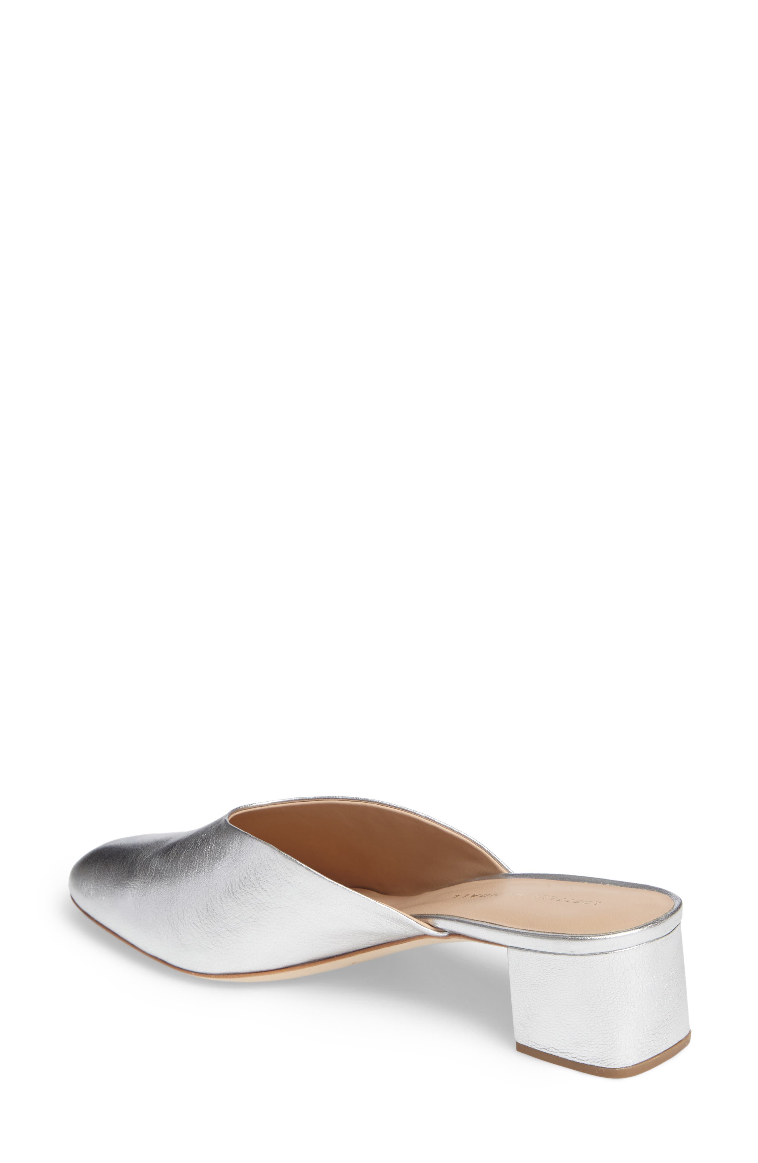 Lulu Block Heel Mule, Alternate, color, SILVER LEATHER