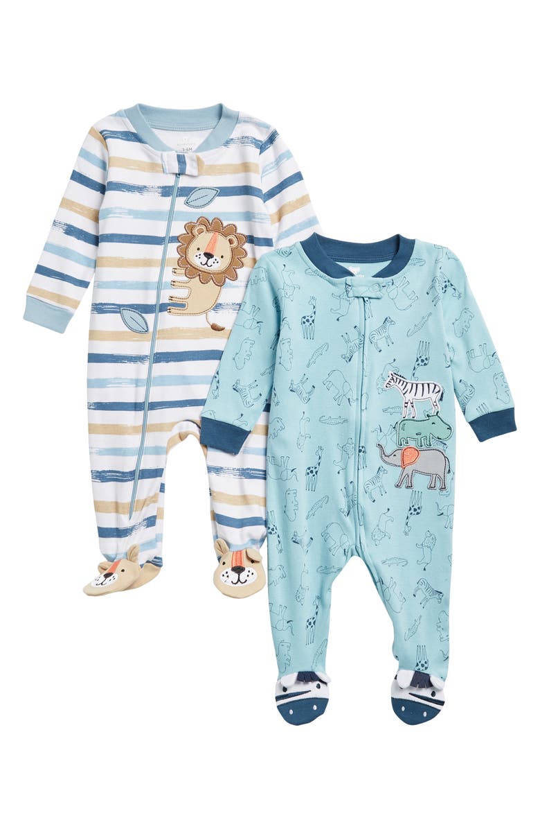 KOALA BABY Pack of 2 Sleep & Play Footie Romper, Main, color, 