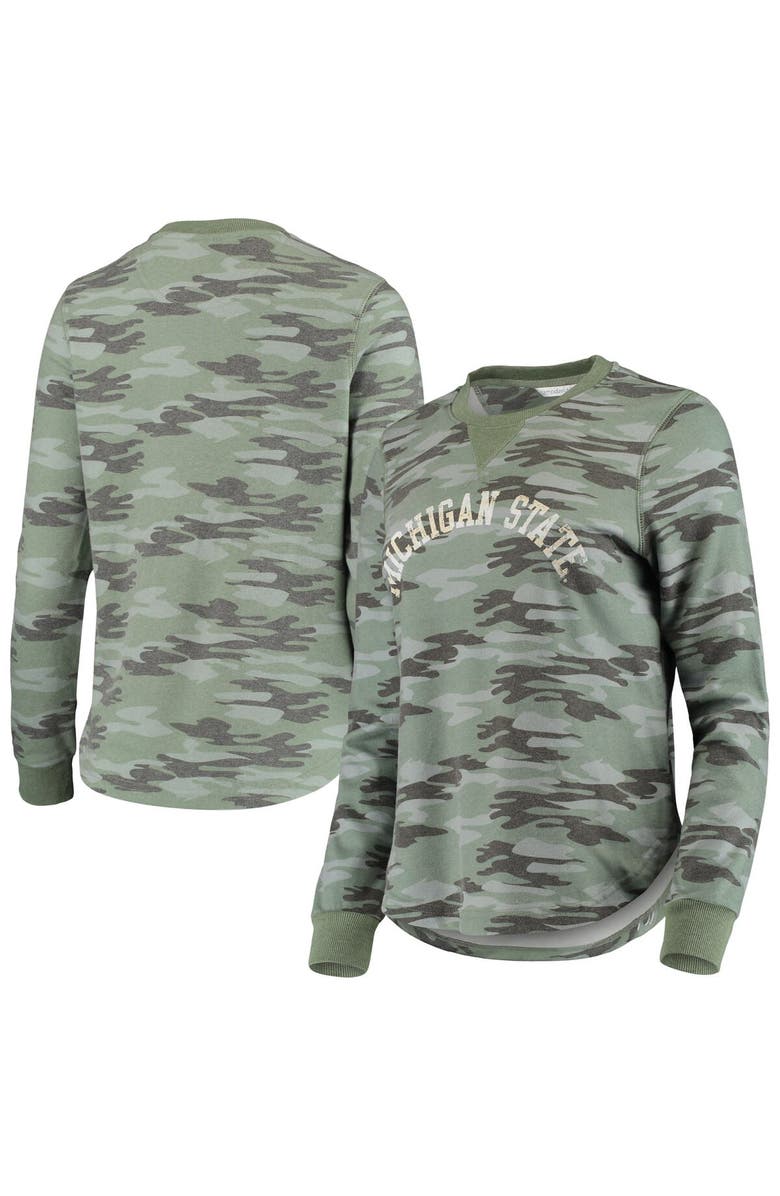 CAMP DAVID Women's Camo Michigan State Spartans Comfy Pullover Sweatshirt, Main, color,