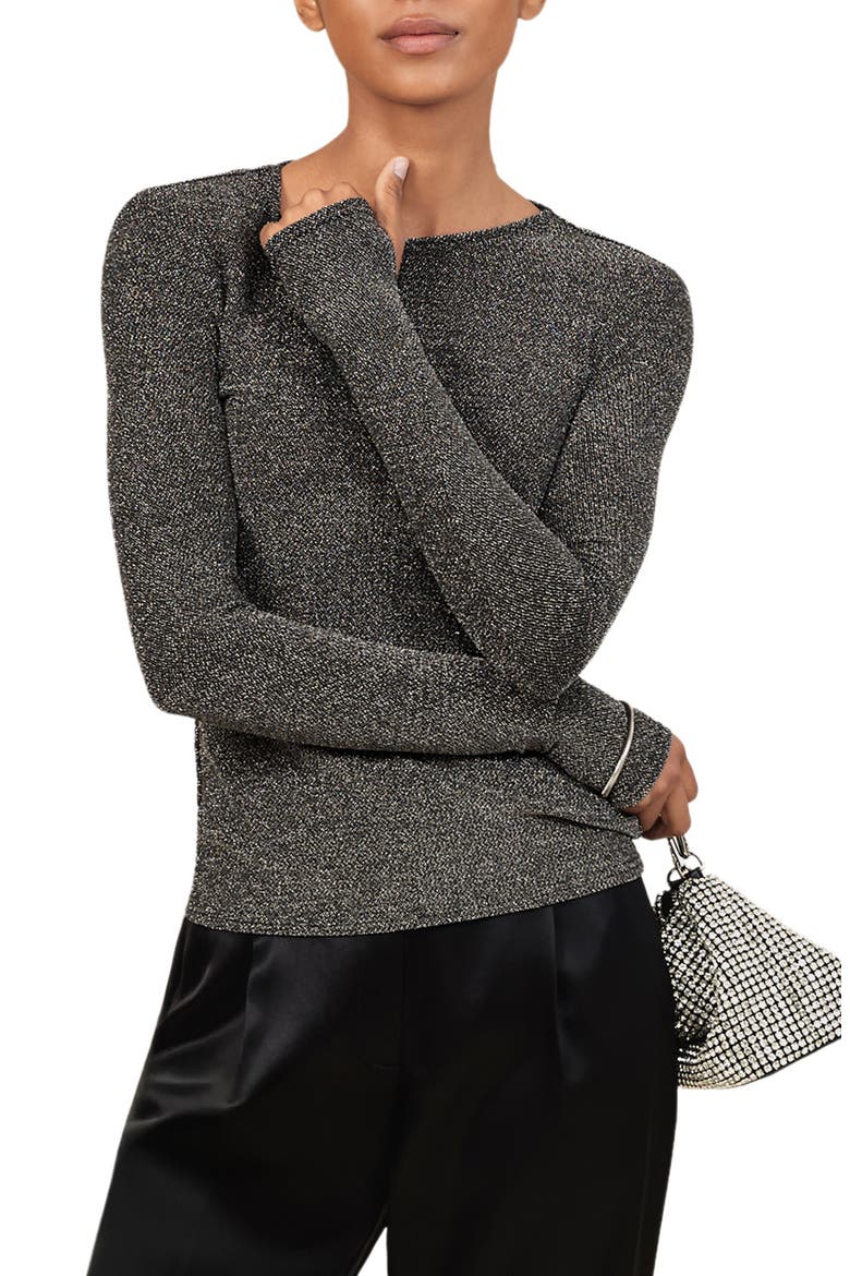 Seraphina Long Sleeve Top, Main, color, SILVER
