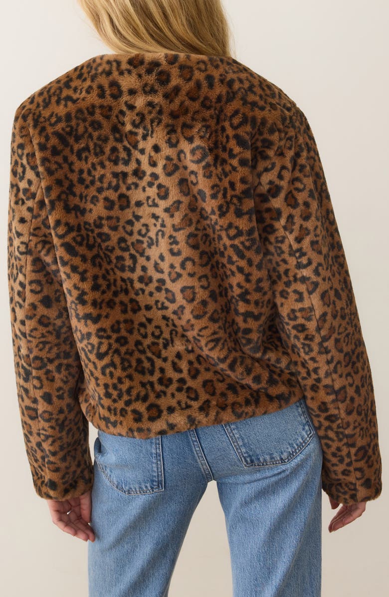 Marine Layer Tessa Leopard Faux Fur Jacket, Alternate, color,