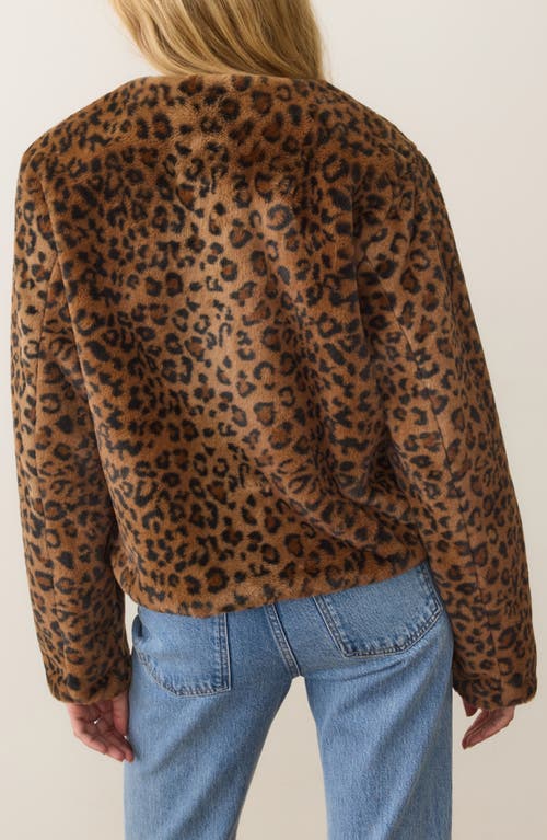 Marine Layer Tessa Leopard Faux Fur Jacket In Multi