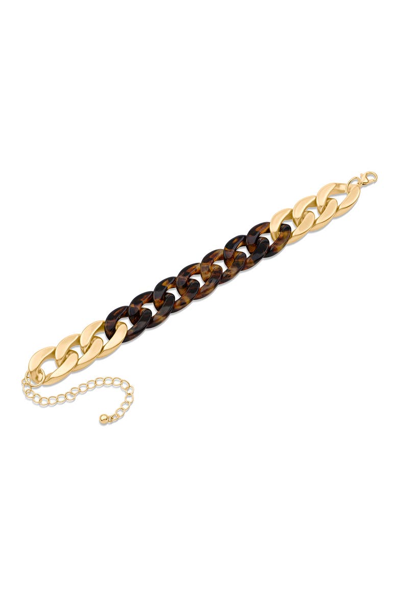 Acrylic Curb Chain Bracelet (Nordstrom Exclusive), Main, color, TORTOISE/ GOLD