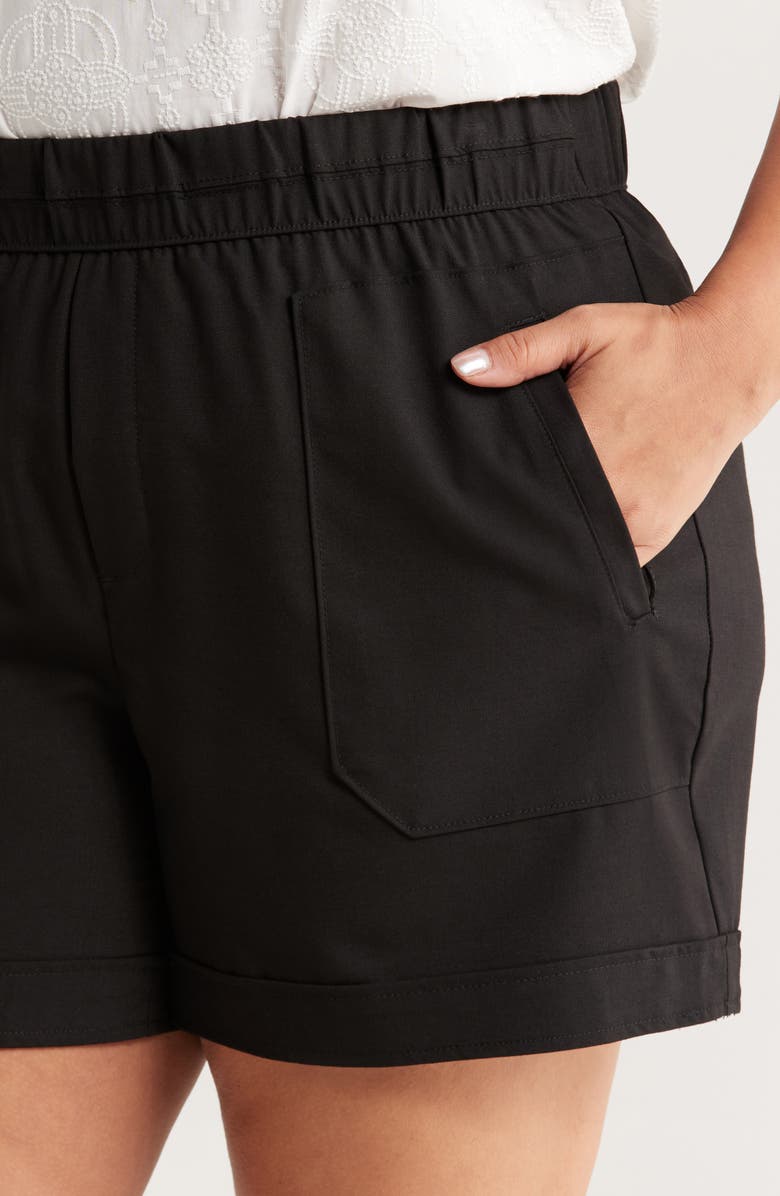Wit & Wisdom Skyrise Patch Pocket Shorts, Alternate, color, Black