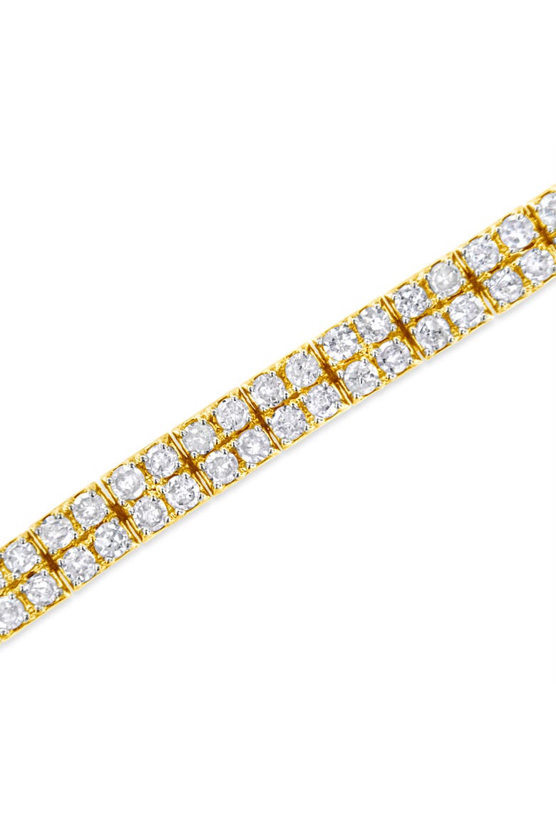 14K Yellow Gold Plated Silver 3.0 Cttw Diamond Link Bracelet, Alternate, color, Yellow