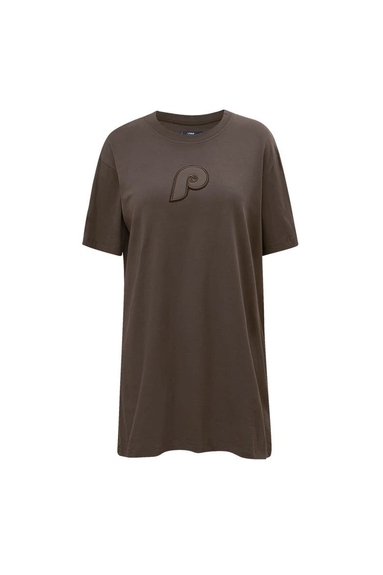 Women's Pro Standard Brown Philadelphia Phillies Neutral T-Shirt Dress, Alternate, color, Brown