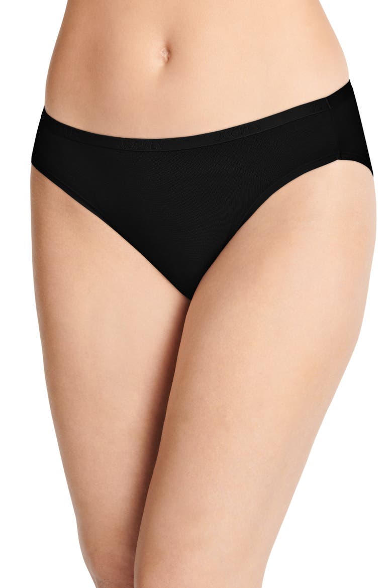 Womens Organic Cotton Stretch Bikini - 3 Pack, Alternate, color, Black
