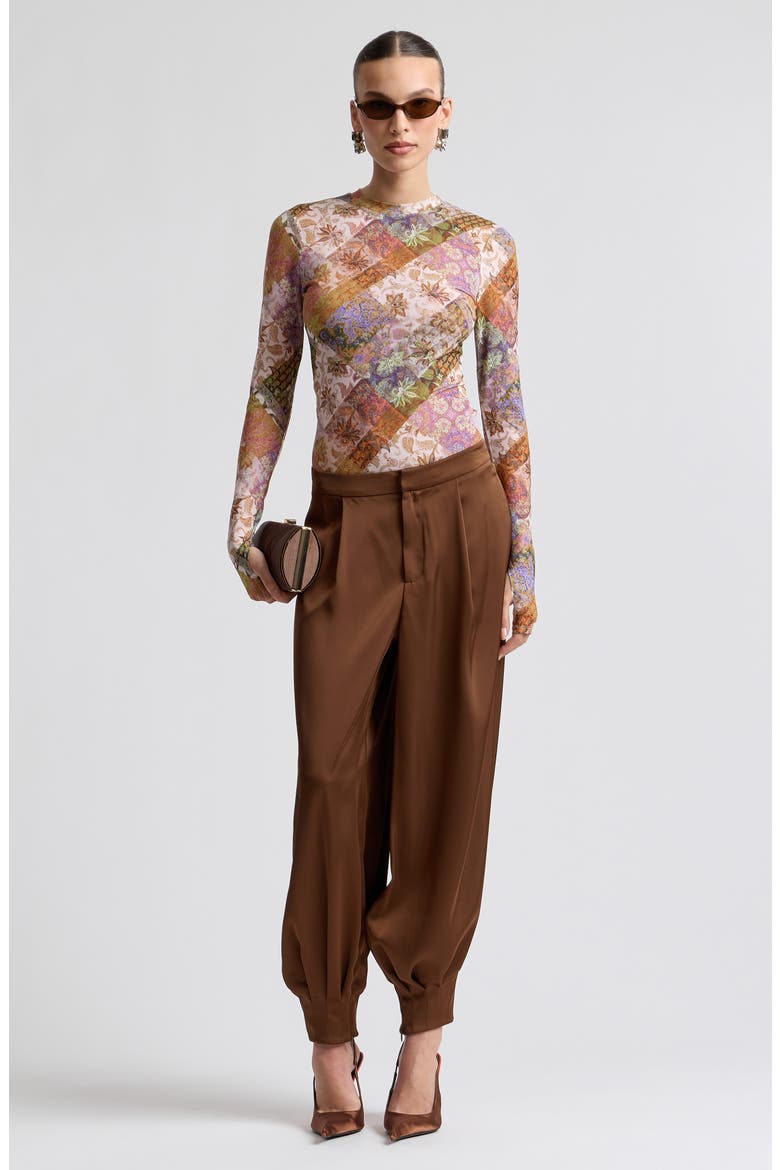 Pleated Balloon Pants, Alternate, color, CHOCOLATE