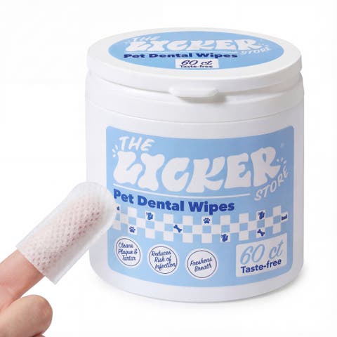 Hypoallergenic Dog Dental Finger Wipes with Aloe, Coconut Oil & Honey
