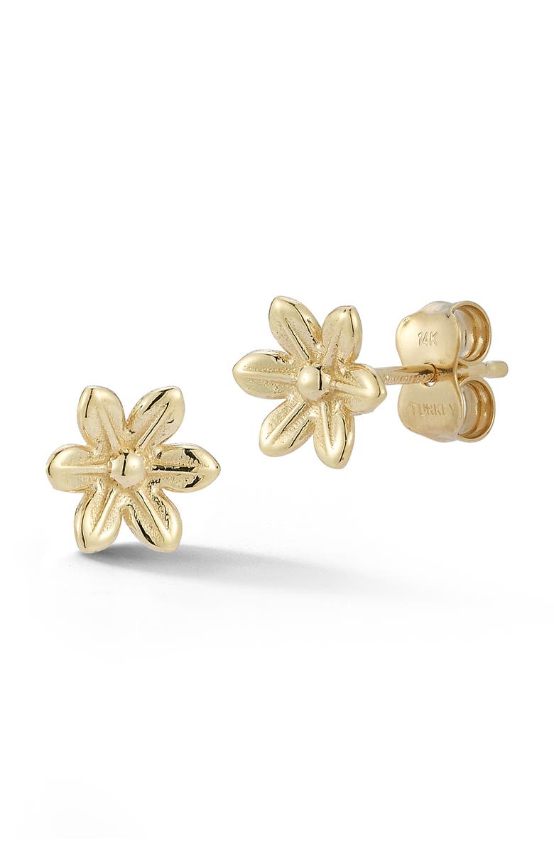 Ember Fine Jewelry 14K Yellow Gold Flower Stud Earrings, Main, color, 