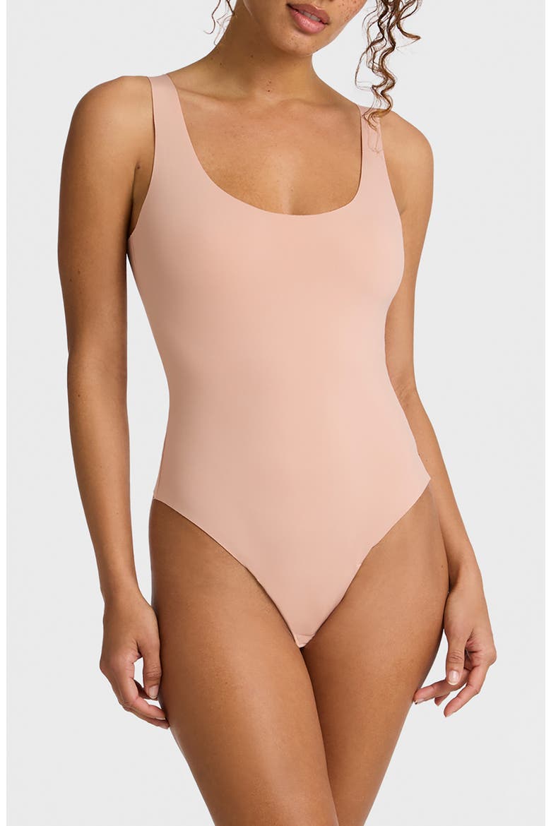Neoprene Tank Bodysuit, Main, color, DESERT ROSE