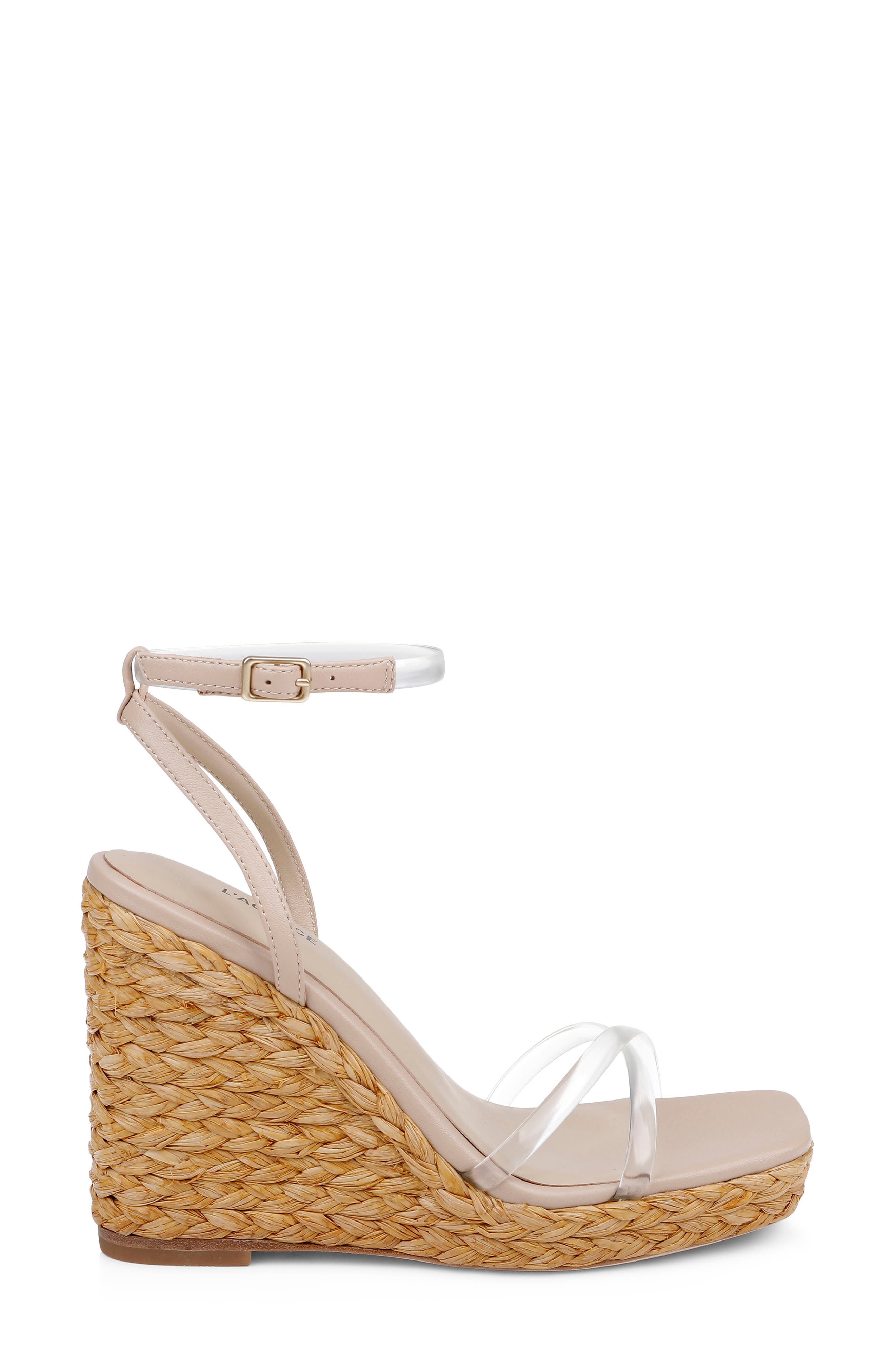 Malone Espadrille Ankle Strap Platform Wedge Sandal, Alternate, color, CHAI