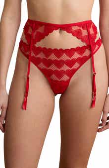 Etam Desir Heart Embroidered Garter Belt