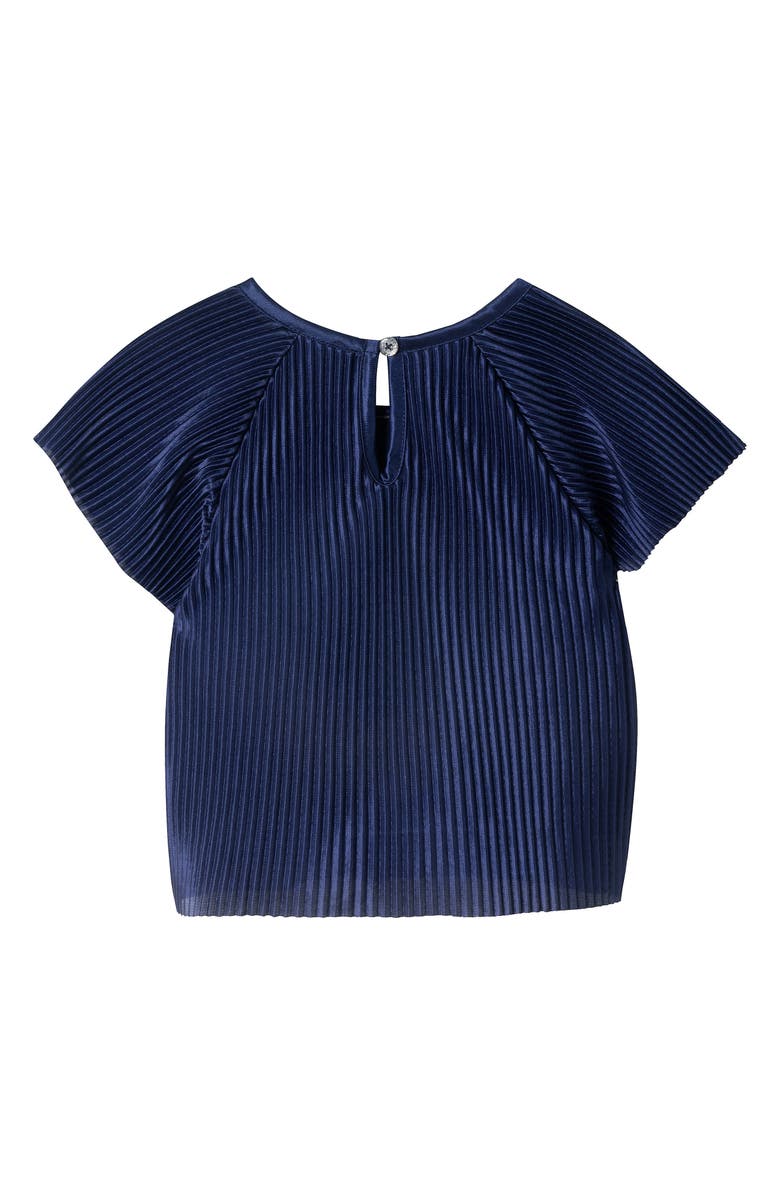 Andy & Evan Kids' Plissé T-Shirt & Wide Leg Pants Set, Alternate, color, Navy