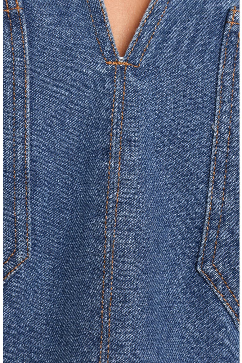 Cera Denim Crop Top & Miniskirt Set, Alternate, color, MEDIUM DENIM