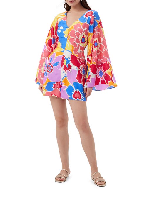 Trina Turk Miera Long Sleeve Floral Romper In Multi