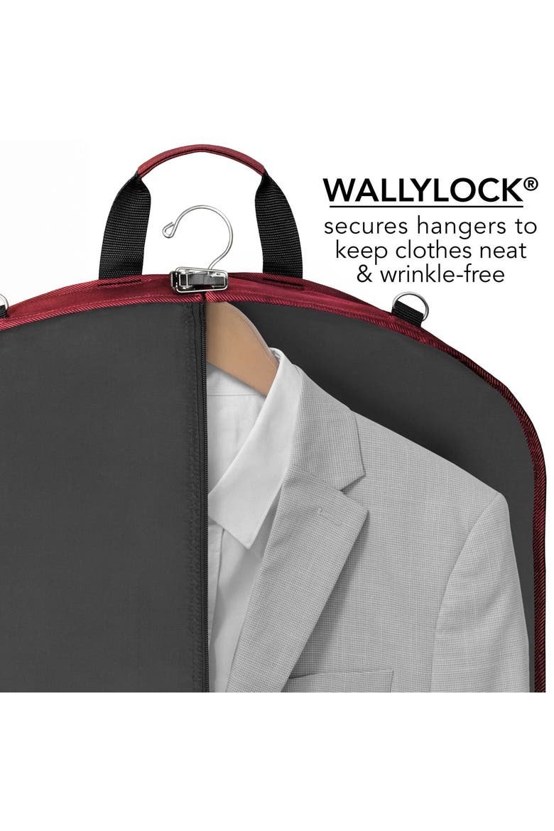 42" Premium Travel Garment Bag with shoulder strap and two large pockets, Alternate, color, Red