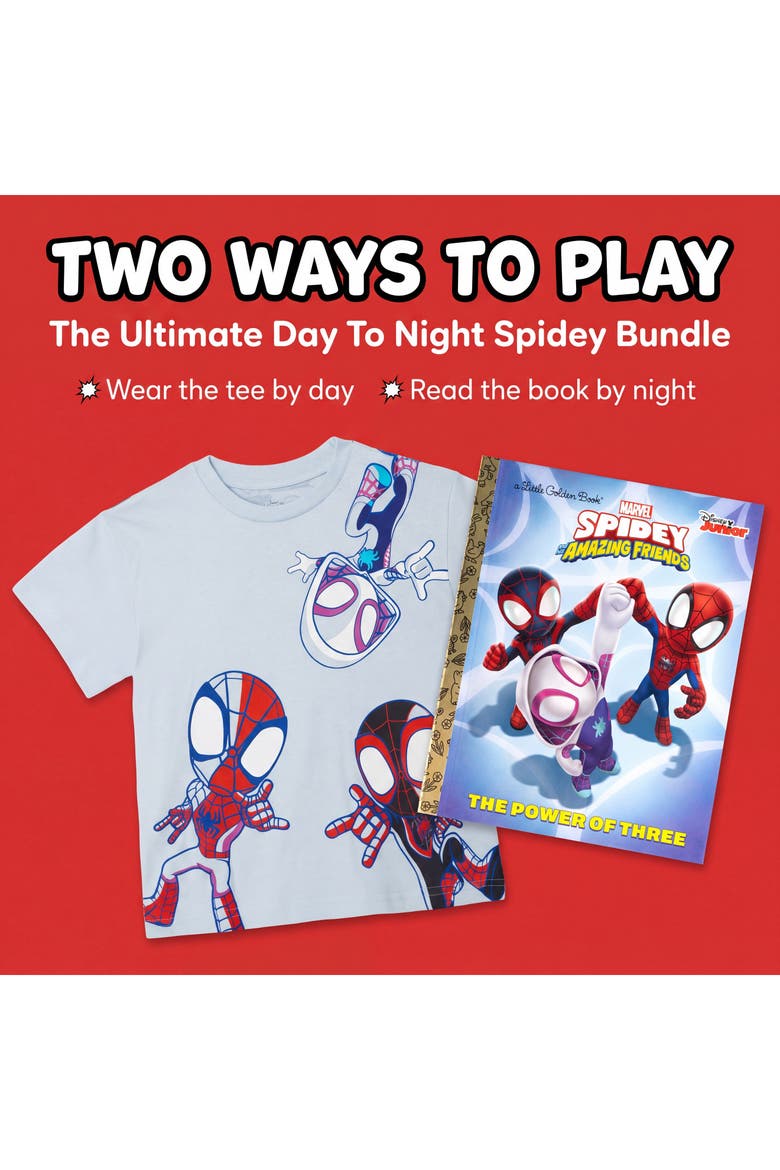 Spidey and His Amazing Friends Short Sleeve T-Shirt, Alternate, color, Blue White Checker