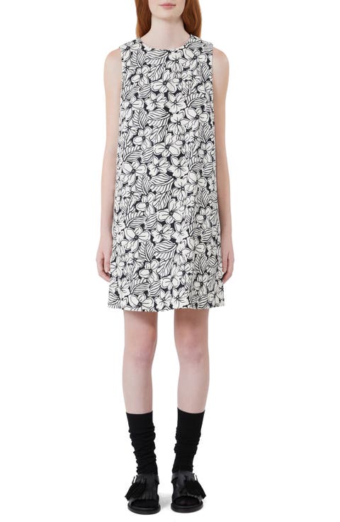 Giallo Floral Stretch Cotton Shift Dress