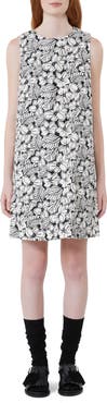 Weekend Max Mara Giallo Floral Stretch Cotton Shift Dress