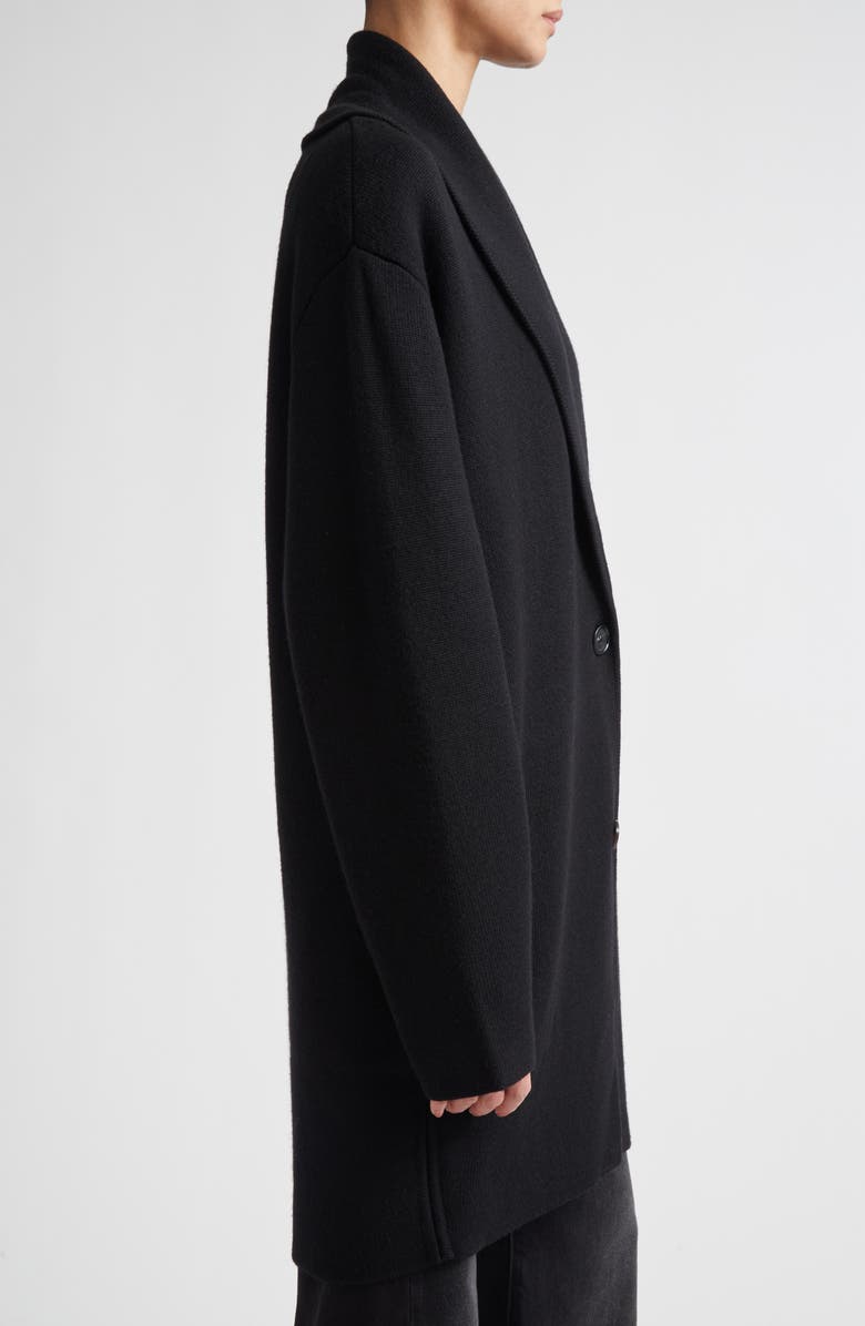 TOTEME Belted Shawl Collar Wool Cardigan, Alternate, color, Black