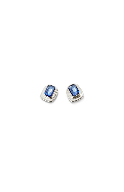 Unode50 Blue Stud Crystal Earrings In Metallic
