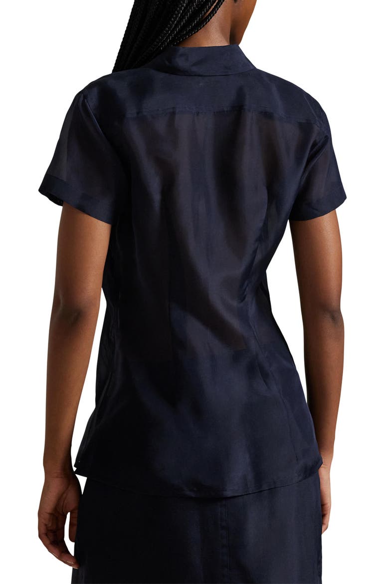 Organza Silk Shirt, Alternate, color, ATLANTIC