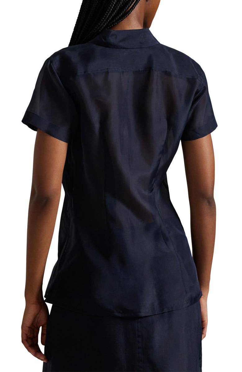 Polo Ralph Lauren Organza Silk Shirt, Alternate, color, Atlantic