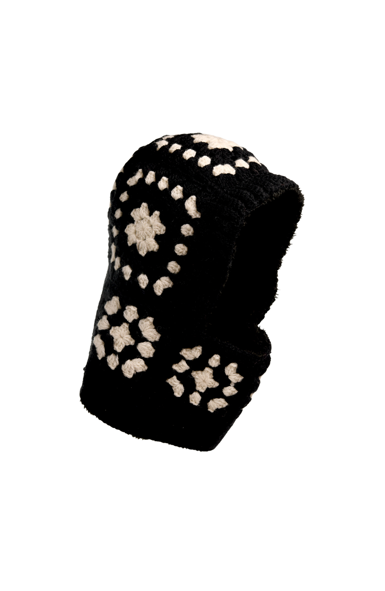 Nirvanna Designs Crochet Patch Hood, Alternate, color, Charcoal