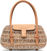 Frances Valentine Tweety Basket Wicker & Leather Handbag