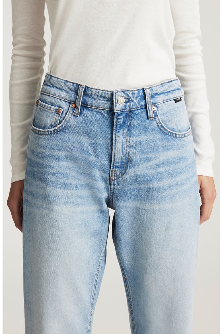 Savannah Cuffed High Waist Relaxed Straight Leg Jeans, Alternate, color, LIGHT BRUSHED CLASSIC BLUE