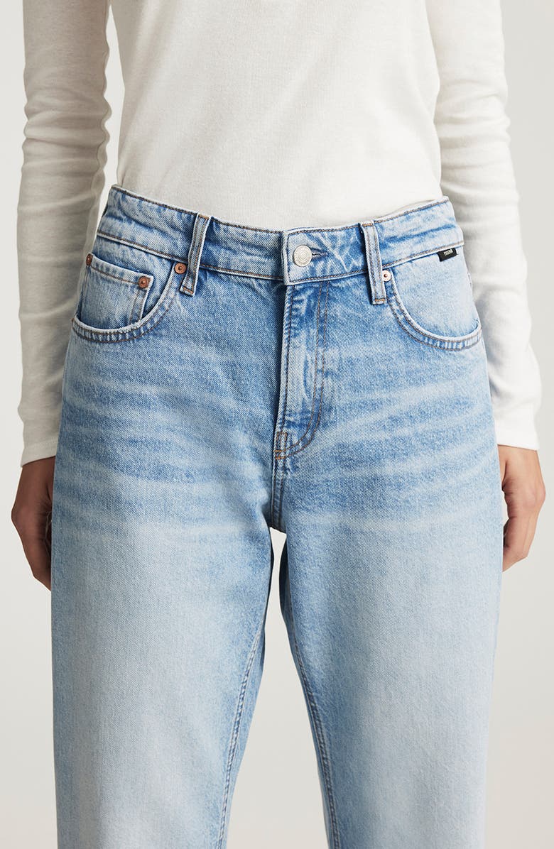 Mavi Jeans Savannah Cuffed High Waist Relaxed Straight Leg Jeans, Alternate, color, Light Brushed Classic Blue