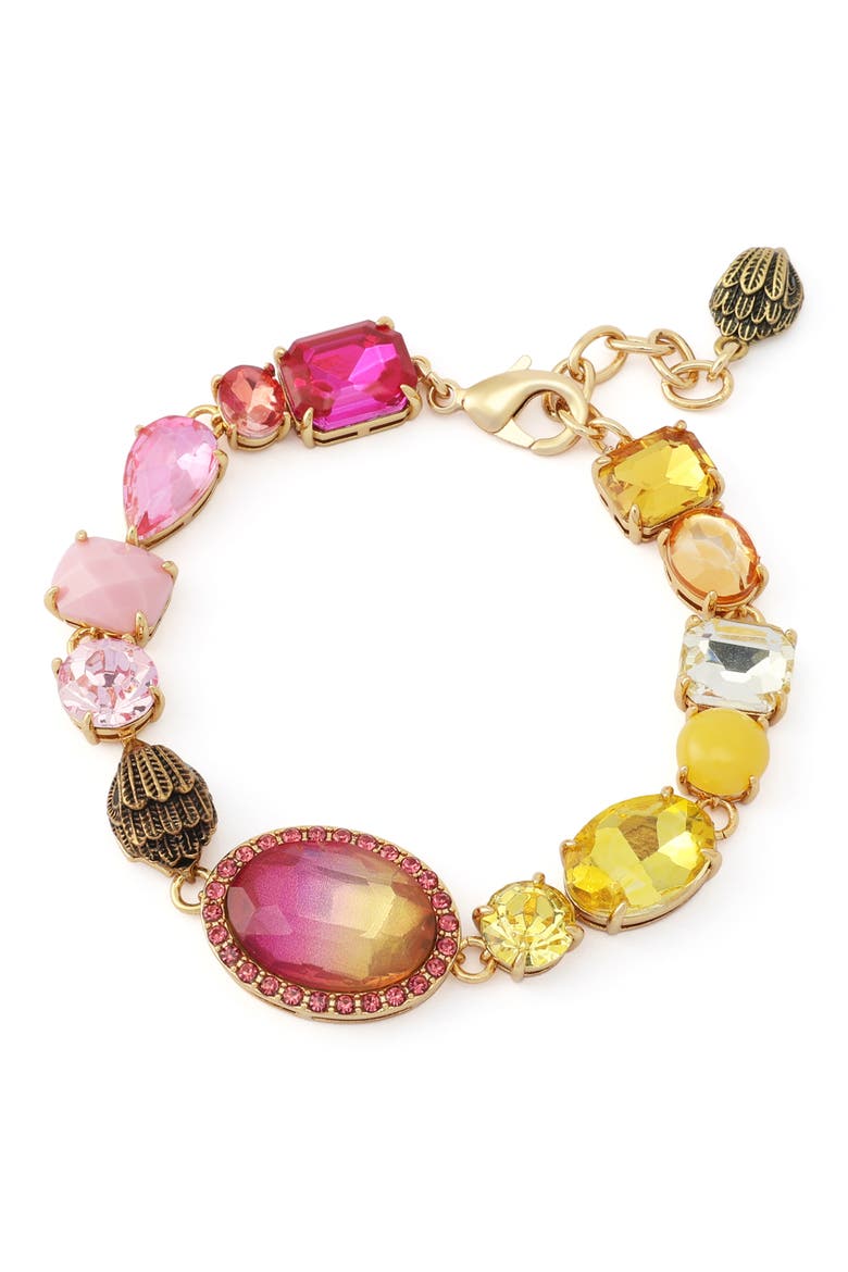 Gemstone Eagle Head Flex Bracelet, Alternate, color, PINK MULTI