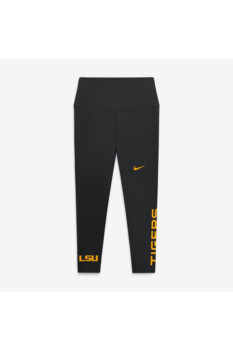 Women's Nike Black LSU Tigers Zenvy High Rise Dri-FIT 7/8 Leggings, Alternate, color, Black