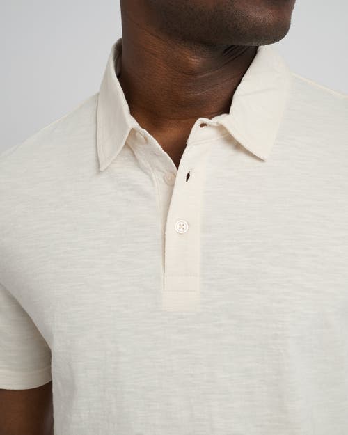 Onia Linen Sweater Polo In Egret