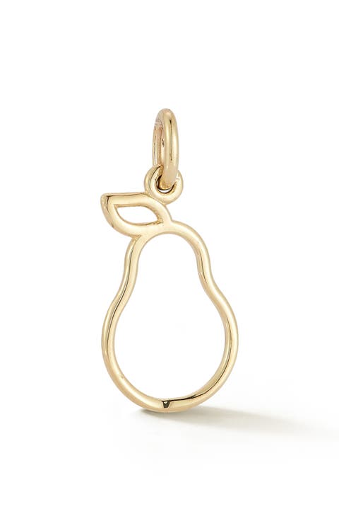 14K Gold Pear Charm