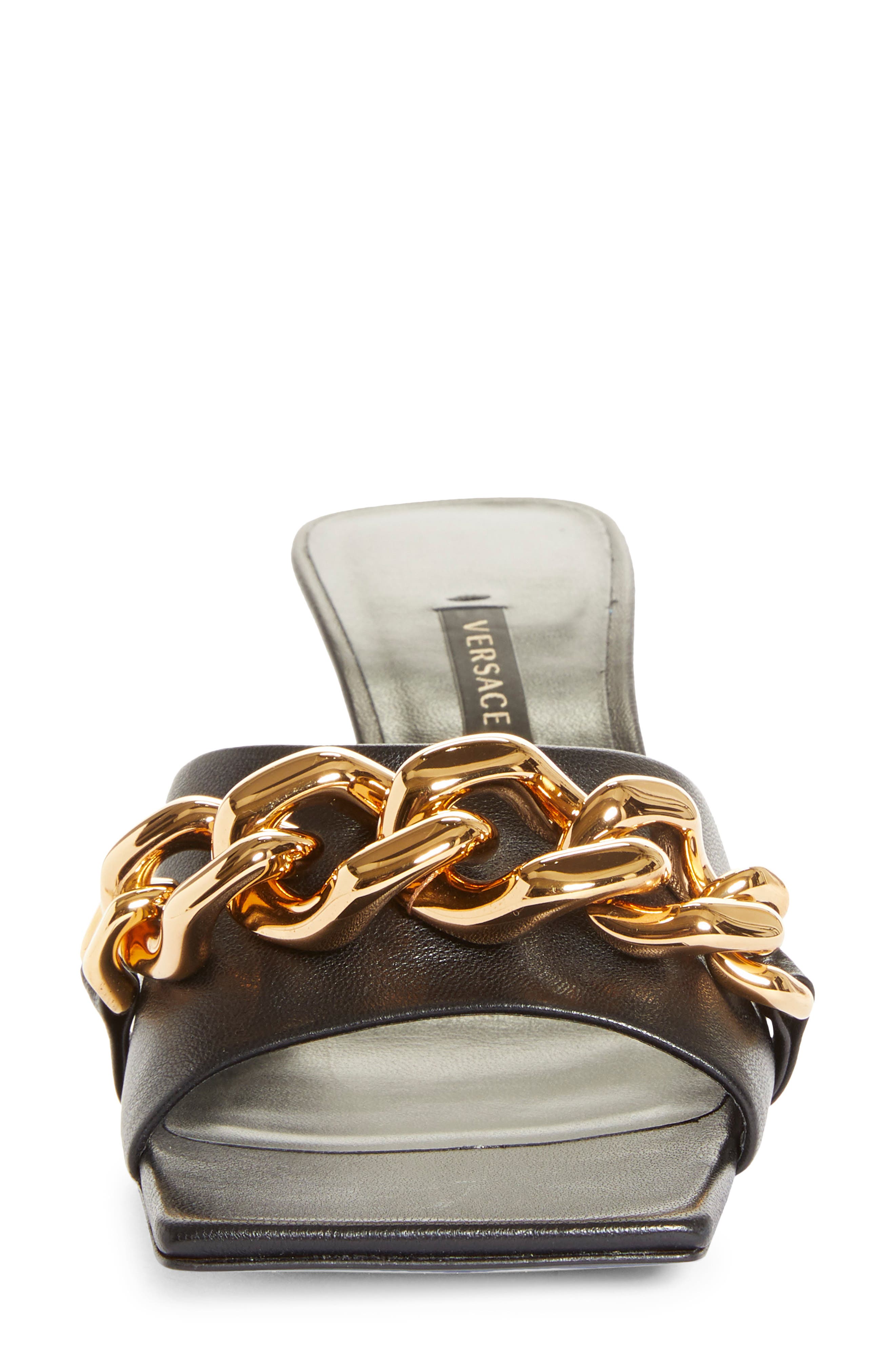Versace Medusa Chain Slide Sandal, Alternate, color, 