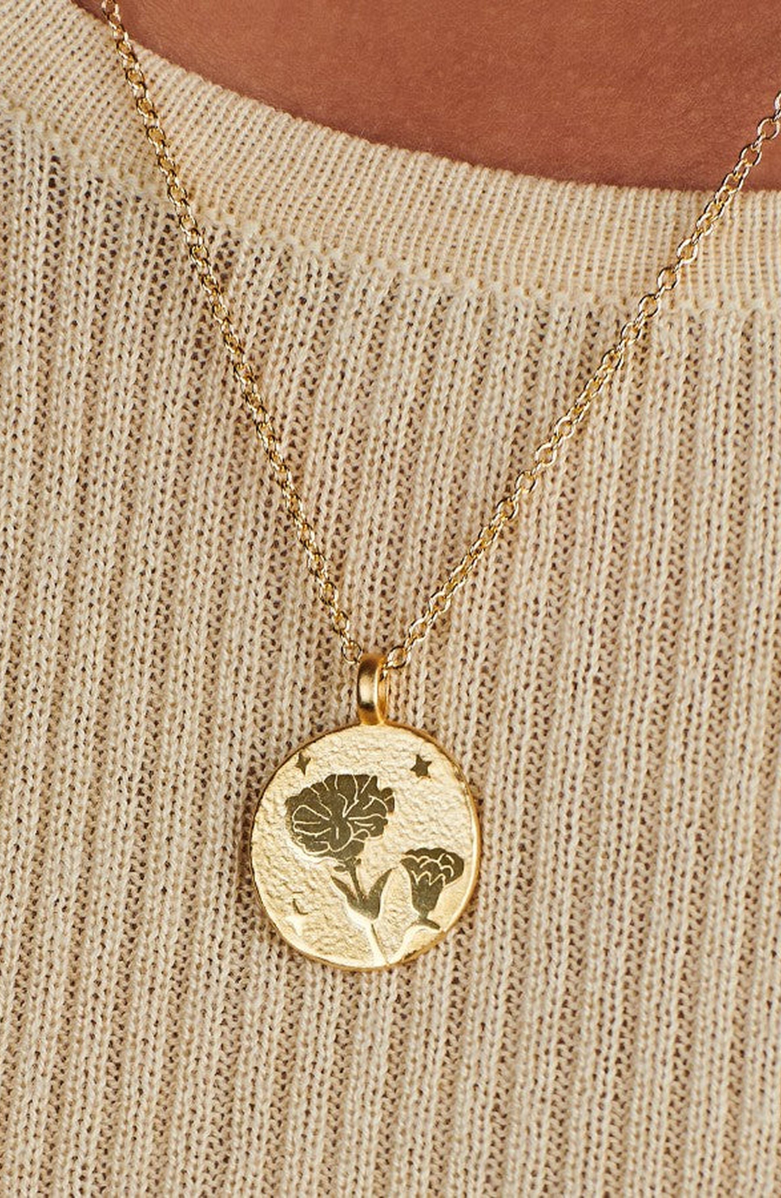 Gold Birth Flower Necklace