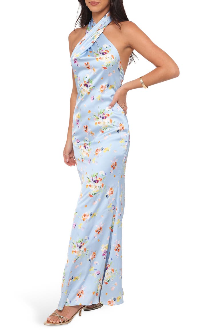Mila Halter Maxi Dress, Alternate, color, CORNFLOWER BLUE FLORAL