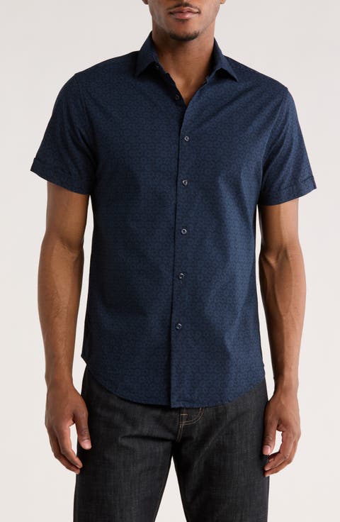 Floral Print Short Sleeve Button-Up Shirt